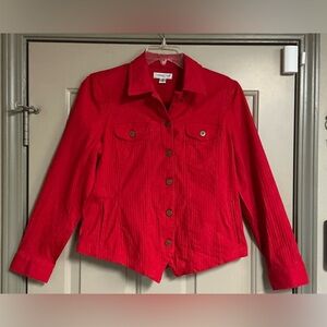 Coldwater Creek Women’s Size 12 Button Up with Pockets Red Blazer